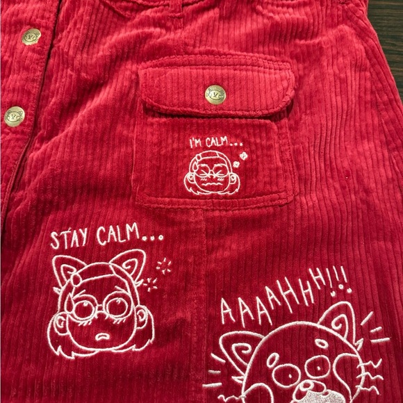 Disney Red Corduroy Skirt with embroidery - Picture 3 of 6